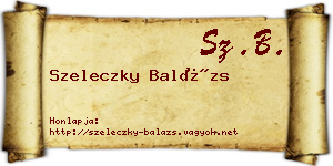 Szeleczky Balázs névjegykártya