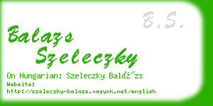 balazs szeleczky business card